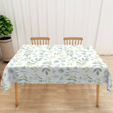 Lofaris Light Green and White Willow Leaf Tablecloth for Spring Botanical Serene Nature Themed Dining